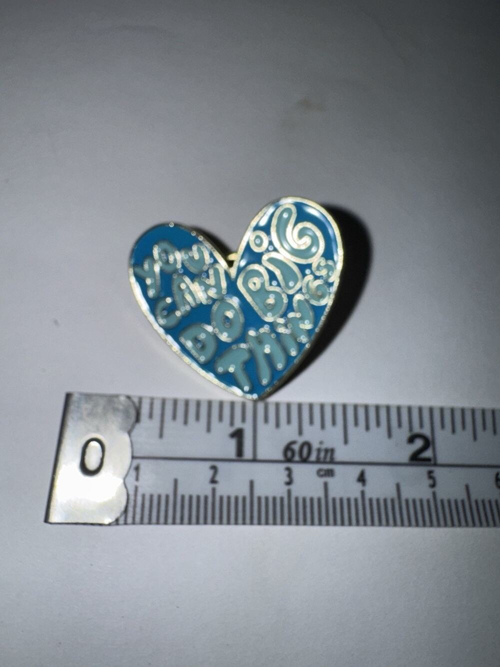You Can Do Big Things Blue Heart Brooch Pin